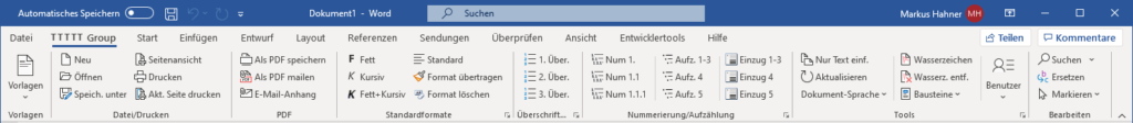 Team Hahner - Word Solutions - Menueband Deutsch
